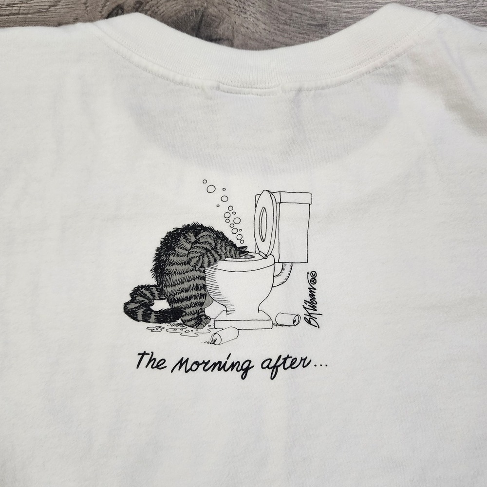Crazy Shirts Vtg KLIBAN HAPPY NEW YEAR CATS Hawaiian Single Stitch T Shirt L Tee - Picture 4 of 11